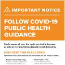 Image of the poster notifying visitors to the UC Davis Arboretum that they must practice COVID public health guidance in our outdoor spaces.
